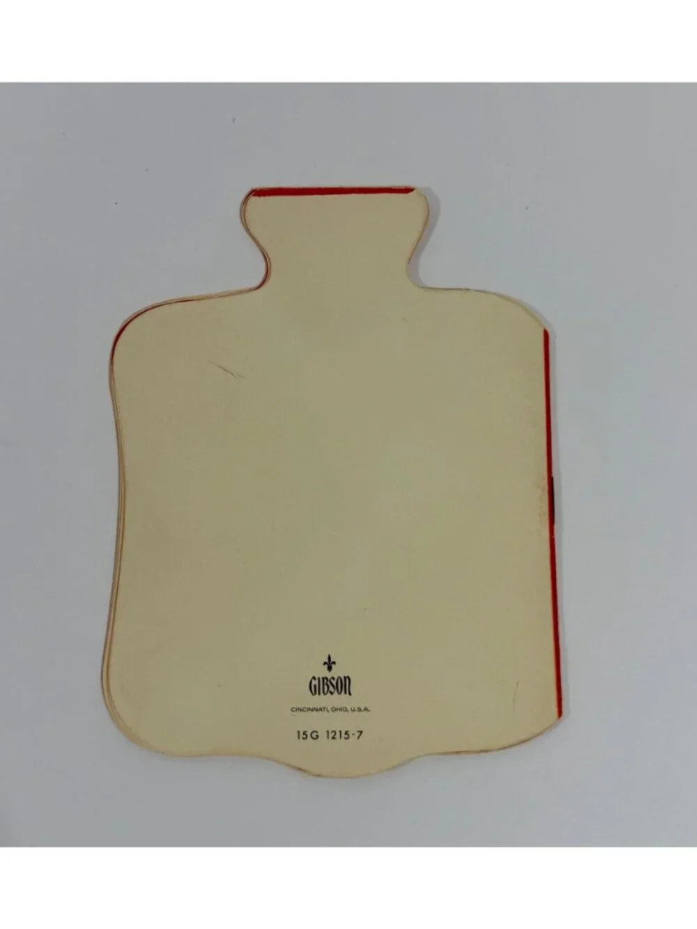 Vintage Gibson Get Well Card Shaped Like A Red Hot Water Bottle With Jokes & Ill